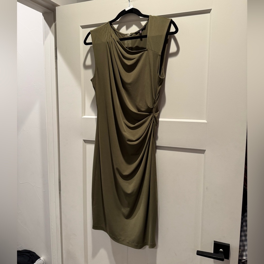 EUC Victoria’s Secret Olive Green Ruched Dress